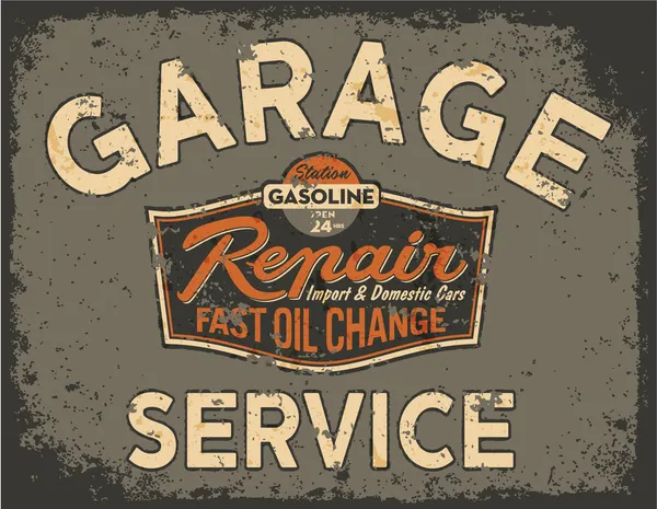 Servicio de coches letrero vintage — Archivo Imágenes Vectoriales