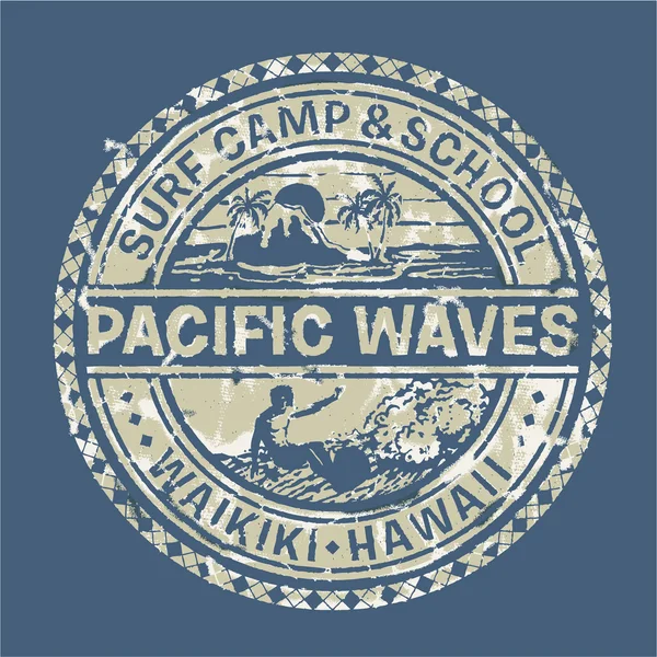 Olas del Pacífico surf camp — Archivo Imágenes Vectoriales