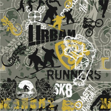 Grunge urban sports  patchwork