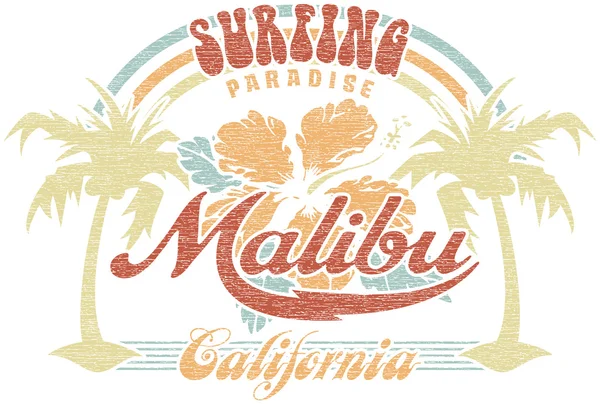 Malibú surf paraíso — Archivo Imágenes Vectoriales