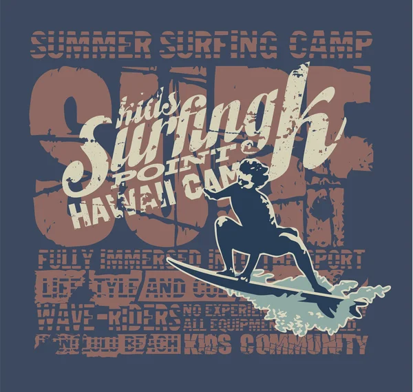 Hawaii surfen camp — Stockvector