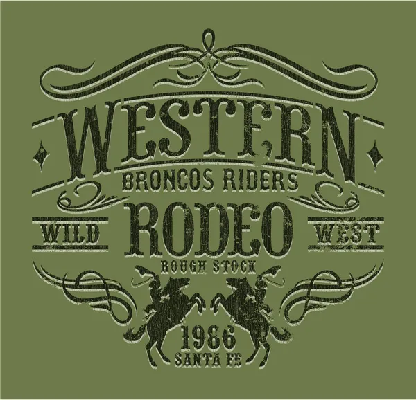 Rodeo jinetes occidentales — Vector de stock