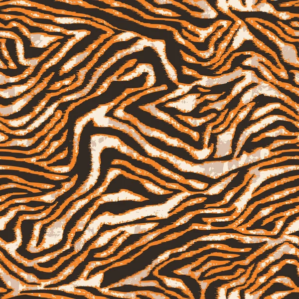 Абстрактный Тигр Кожи Обои Гранж Вектор Бесшовный Узор — стоковый вектор