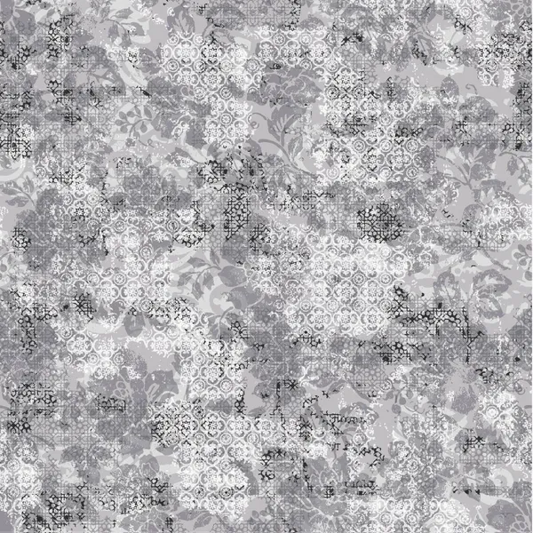 Damas Arabesque Baroque Abstrait Papier Peint Floral Grunge Vecteur Motif — Image vectorielle