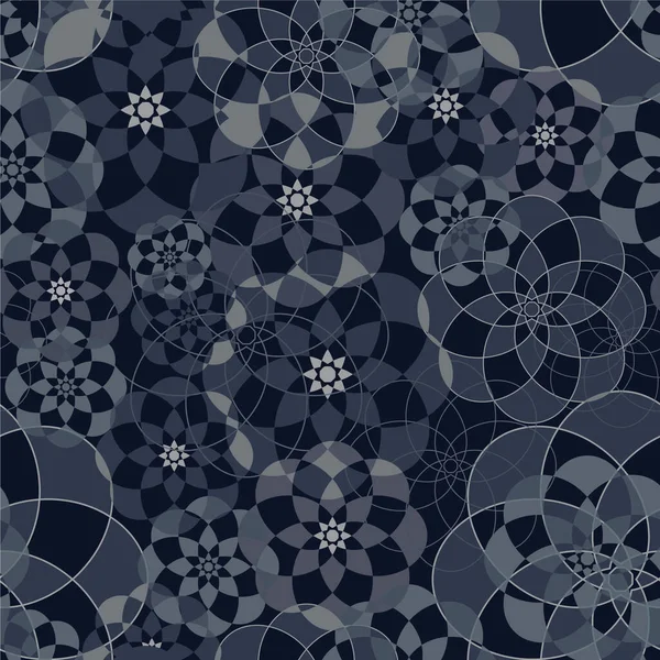 Kaleidoscopic Mandala Geometric Patchwork Wallpaper Abstract Vector Seamless Pattern — ストックベクタ