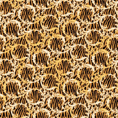 barok arabesk zebra derisi arkaplan soyut vektörsüz desen grunge etkisi ayrı katman