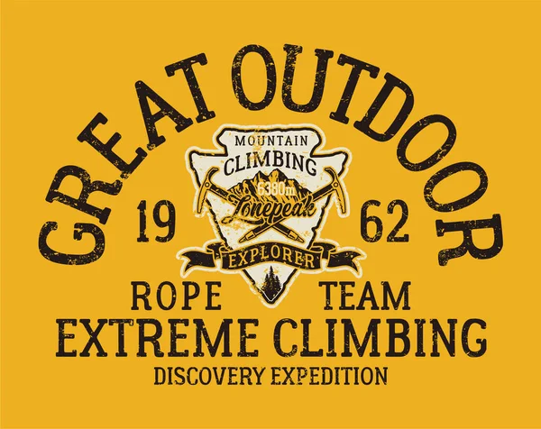 Mountaineering Extreme Climbing Rope Team Discovery Expedition Vintage Vector Artwork ロイヤリティフリーストックベクター