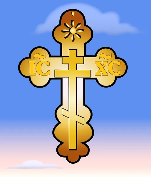 Orthodox cross Sky — Stock Vector