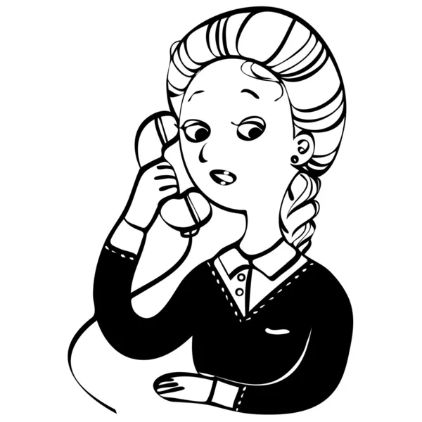 Женщина с телефоном — стоковый вектор