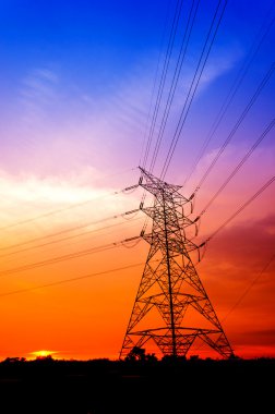 siluet elektrik direkleri