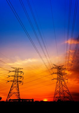 siluet elektrik direkleri