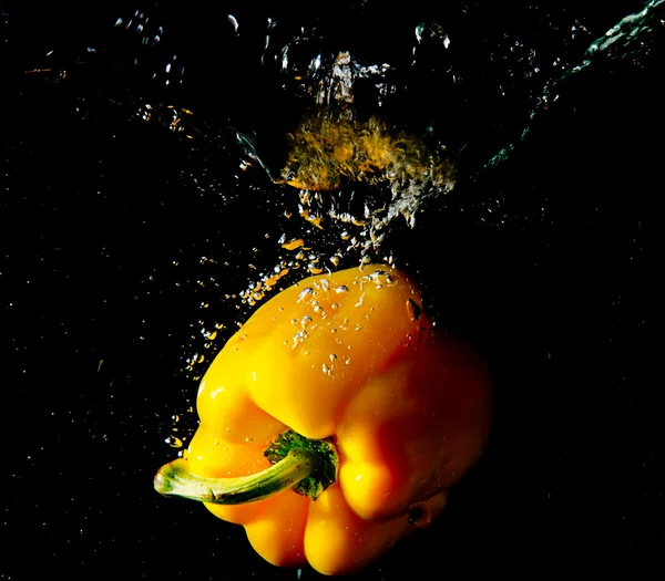 Yellow pepper splashing