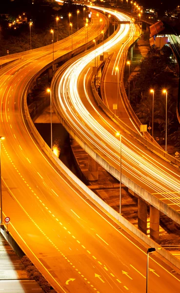Light trail at the busy highway — Stock Photo, Image