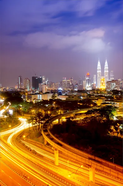 Paysage de Kuala Lumpur tours jumelles — Photo