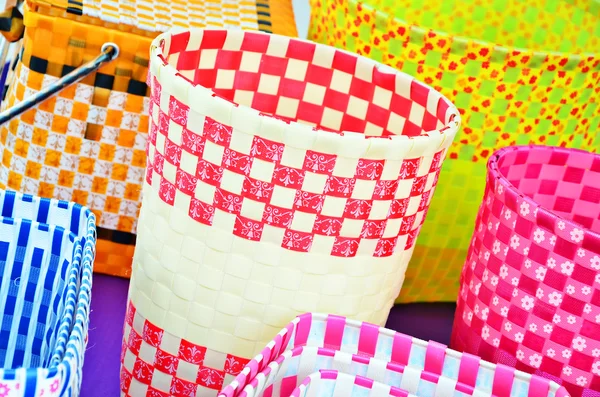 Various color plastic basket — Stock Photo, Image