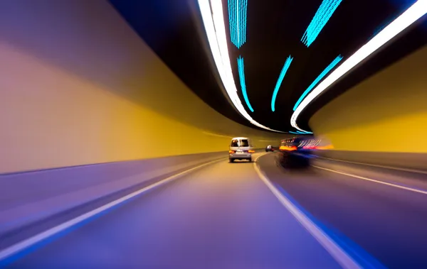 Car moving in tunnel -Abstract View — Stock Photo, Image