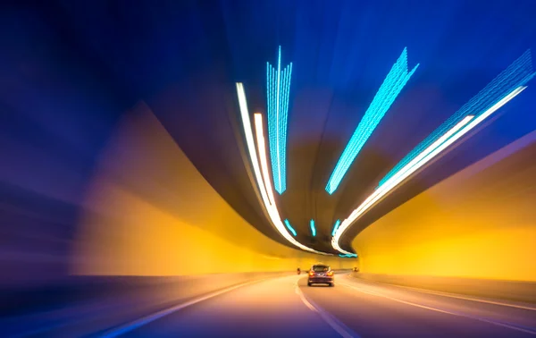 Car moving into tunnel -Abstract View — Stock Photo, Image