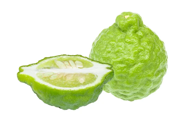 Kaffir lime απομονωμένο σε λευκό φόντο — Φωτογραφία Αρχείου