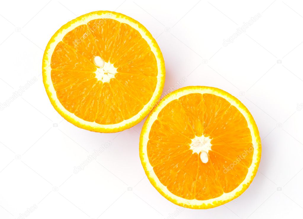 half orange isolated on white background