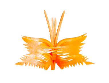 Üstten Görünüm kelebek oyma havuç yemek süsleme için yapılan