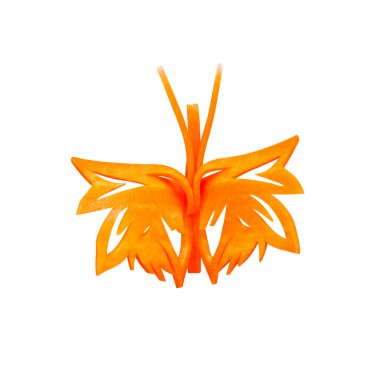 Üstten Görünüm kelebek oyma havuç yemek süsleme için yapılan