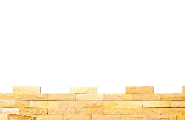 Crashed brick wall texture on white background with clipping pat — Stock Photo, Image