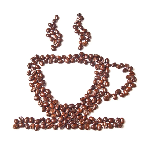 Filiżanka kawy z ziaren kawy — Zdjęcie stockowe
