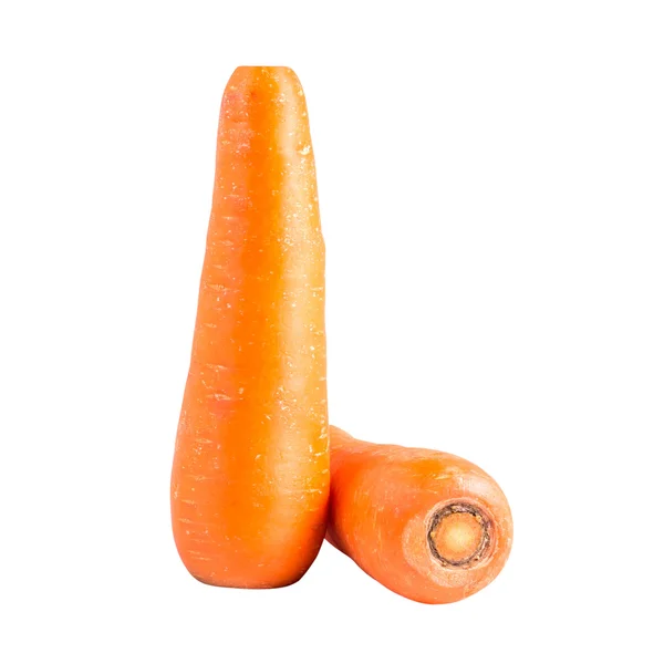 Zanahorias aisladas sobre fondo blanco, con camino de recorte — Foto de Stock