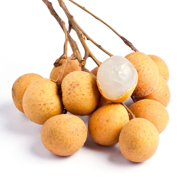 Longan isolado em um fundo branco — Fotografia de Stock