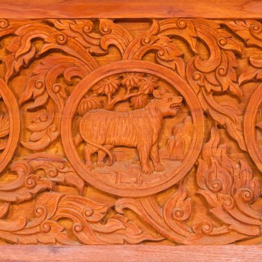 geleneksel Tay tarzı Ahşap oyma