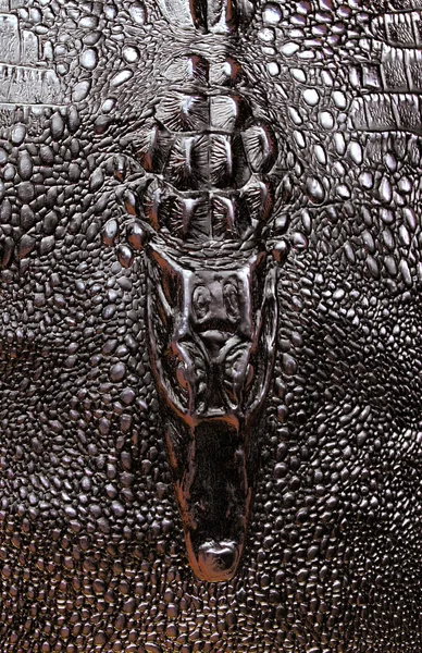 Faux crocodile noir texture cuir fond — Photo