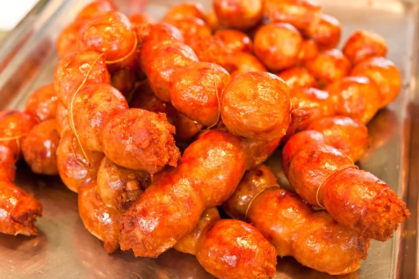 Sausages fried Thai style food — Stock Photo, Image