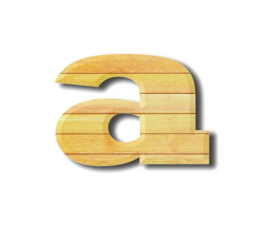 ahşap Alfabe harf ile alt gölge beyaz zemin üzerinde bir