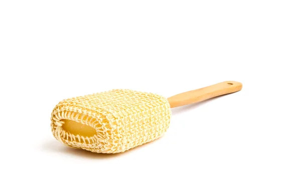 Loofah Long Handled Spazzola posteriore su fondo bianco — Foto Stock