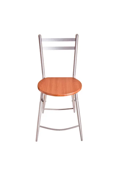 Izole kırpma pa ile beyaz arka plan üzerinde yuvarlak ahşap sandalye — Stok fotoğraf
