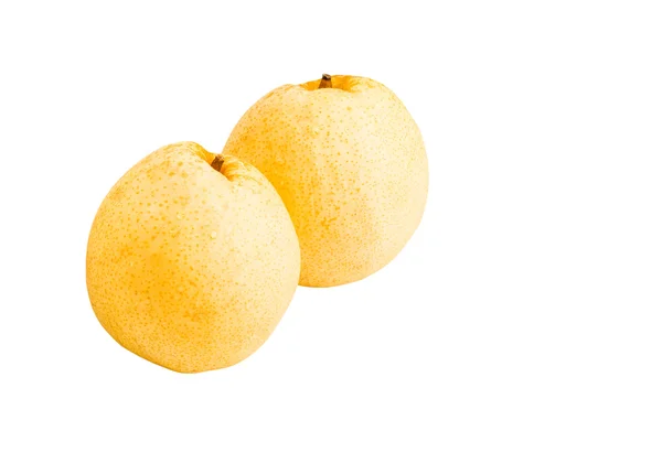Päron frukter isolerad på vit bakgrund med urklippsbana — Stockfoto