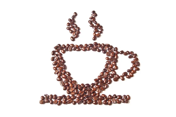 杯咖啡从咖啡豆 — 图库照片