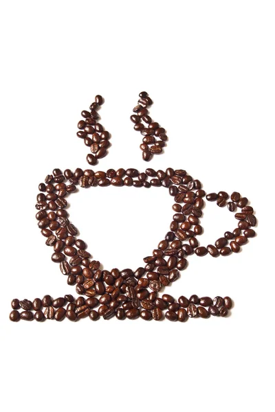 Kopp kaffe från kaffebönor — Stockfoto