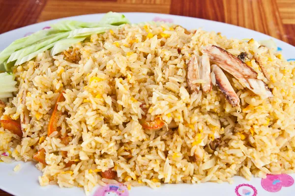 Die Krabben gebrannten Reis, thailändische Meeresfrüchte — Stockfoto