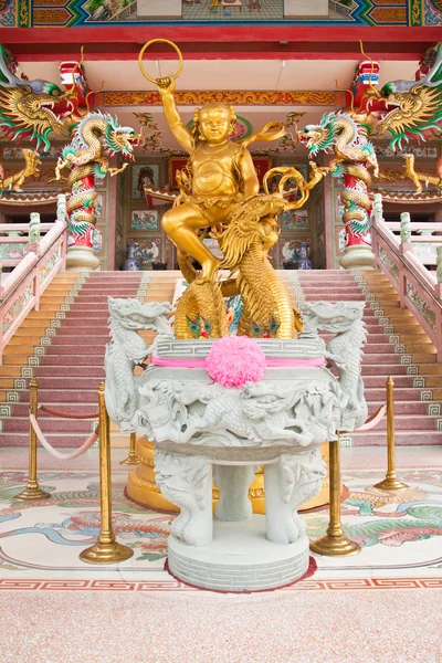 Sculpture of kid Naja in Chinese Temple,East of Thailand — Stock Photo, Image