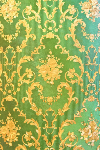 Old green wallpaper : Traditional Thai style — Stock Photo, Image