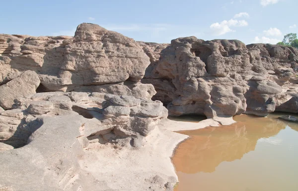 The Amazing of Rock, Natural of Rock Canyon in Khong River after — стоковое фото