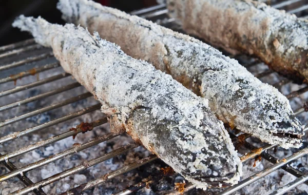 Poisson d'eau douce Grill, Poisson à tête de serpent rayé — Photo