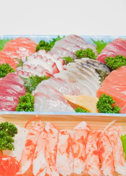 Blandet sashimi, rå fisk – stockfoto