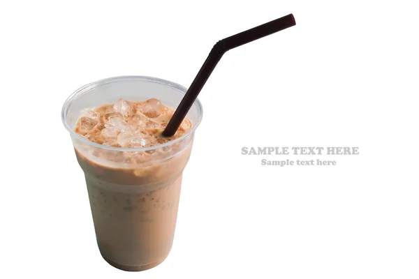 흰색 배경에 고립 된 냉 커피 — 스톡 사진