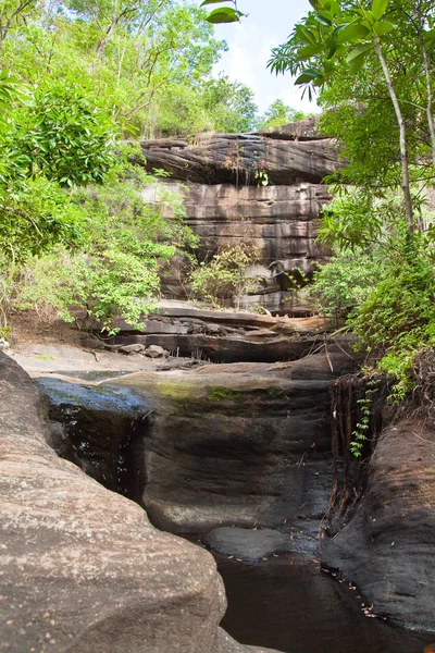 Waterfall and Rock Canyon in summer — Stock Photo, Image