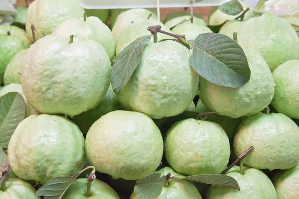 Fresh guavas with green leaf — Stock Photo, Image