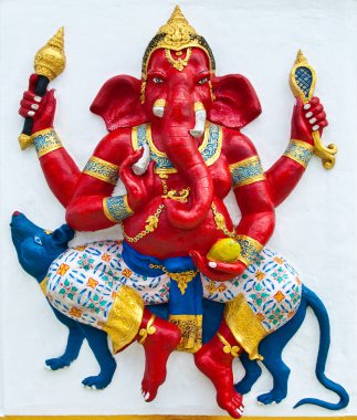 Indian or Hindu ganesha God Named Vijaya Ganapati at temple in t clipart