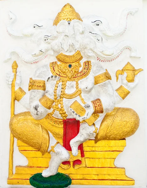 Ganesha indyjski lub hinduskiego Boga o nazwie dwija ganapati w świątyni w th — Zdjęcie stockowe