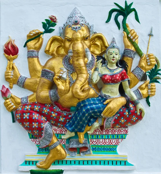 Indischer oder hinduistischer Ganesha-Gott namens udhawa ganapati am Tempel in t — Stockfoto